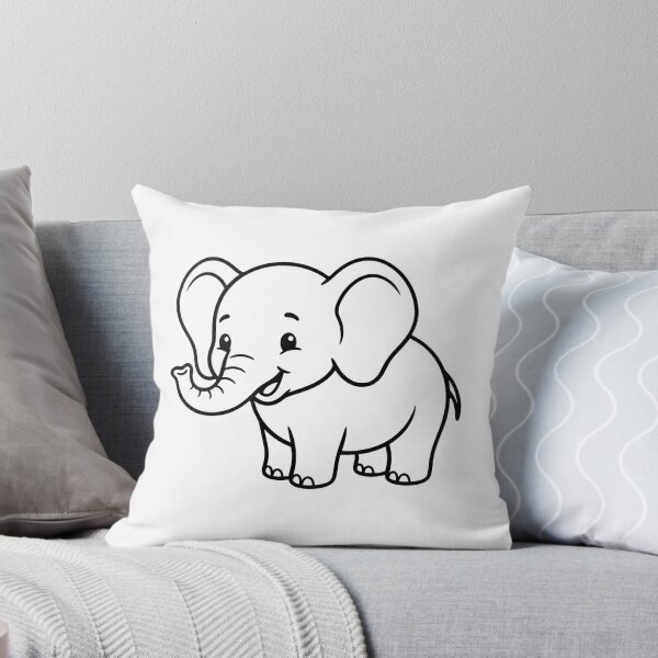 Item preview, Cute Cartoon Baby Elephant Line Art designed and sold by     Fatma Creates.