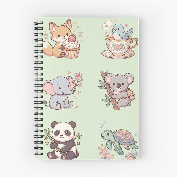 Item preview, Cute Kawaii Animals Fox Cupcake Teacup Bird Elephant Koala Art designed and sold by Artemis & Woven Collective.