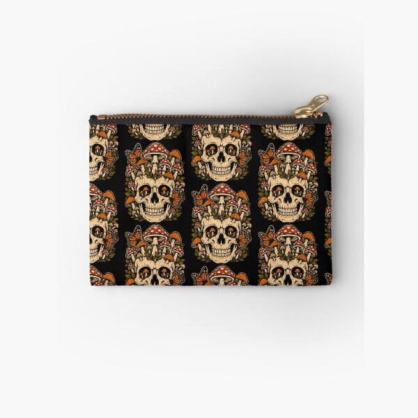 Item preview, Skull with mushrooms and butterflies design halloween designed and sold by rafaeltto.
