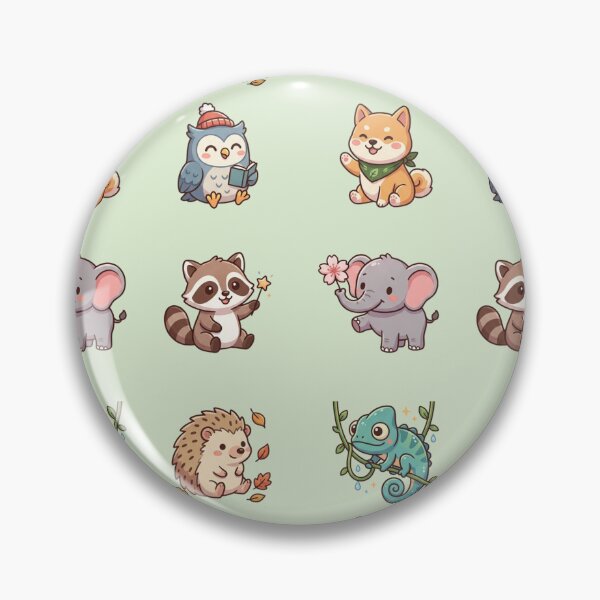 Item preview, Cute Kawaii Animals Sticker Sheet Reading Owl Shiba Inu Raccoon Art designed and sold by Artemis & Woven Collective.