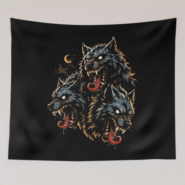 Item preview, Fierce Three-Headed Wolf Graphic Design designed and sold by rafaeltto.