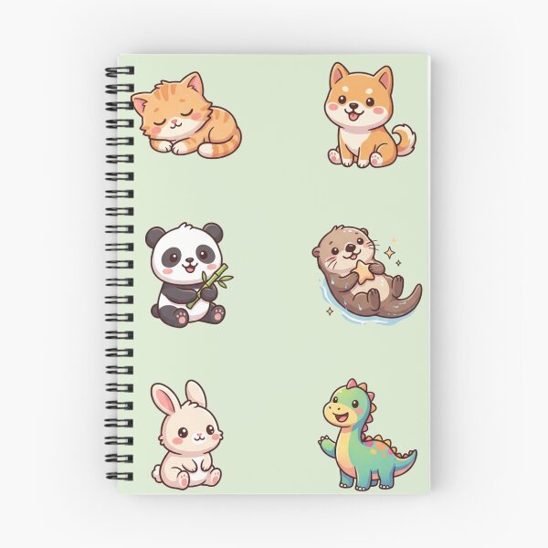 Item preview, Cute Kawaii Animals Sticker Sheet Pack Sleeping Cat Dog Panda Bunny Art designed and sold by Artemis & Woven Collective.