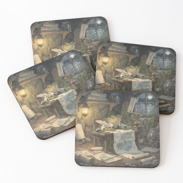 Item preview, Toad Mapmaker Drawing the Pond All Wrong Cottagecore Art designed and sold by PictorialWhimsy.