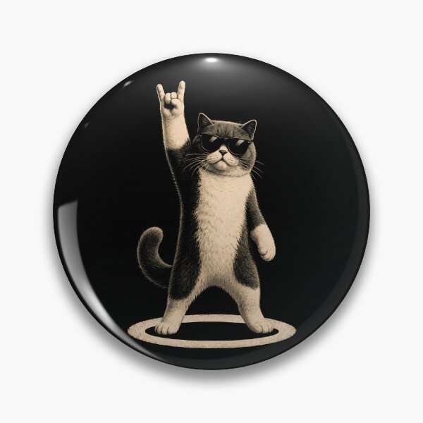 Item preview, Rockstar cat in sunglasses making a gesture designed and sold by rafaeltto.
