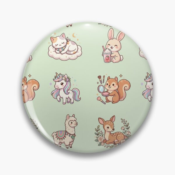 Item preview, Cute Kawaii Animals Sleeping Cat Bunny Drink Unicorn Alpaca Art designed and sold by Artemis & Woven Collective.