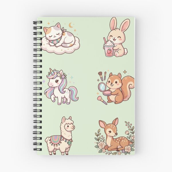 Item preview, Cute Kawaii Animals Sleeping Cat Bunny Drink Unicorn Alpaca Art designed and sold by Artemis & Woven Collective.