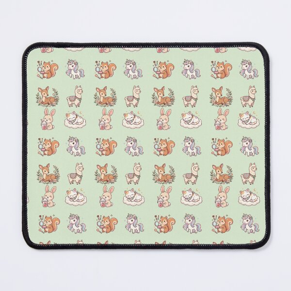 Item preview, Cute Kawaii Animals Sleeping Cat Bunny Drink Unicorn Alpaca Art designed and sold by Artemis & Woven Collective.