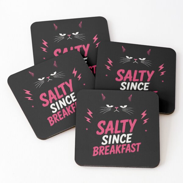 Item preview, Salty Since Breakfast Moody Feline Cartoon Cat designed and sold by markymaarty.