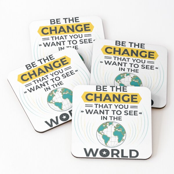 Item preview, Be The Change That You Want To See In The World Motivational Typography Design designed and sold by GlowAura7.