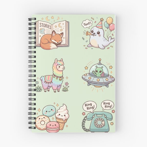 Item preview, Cute Kawaii Whimsical Stickers Storybook Fox Party Seal Rainbow Alpaca Art designed and sold by Artemis & Woven Collective.