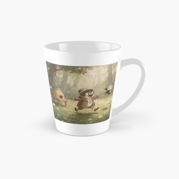 Item preview, Toad Beekeeper Chased by One Very Angry Bee Cottagecore Art designed and sold by PictorialWhimsy.
