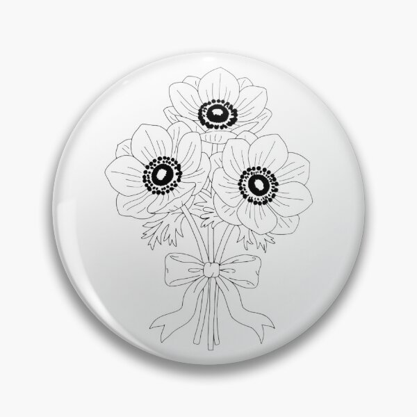 Item preview, Minimalist Anemone Line Art - Fine Line Botanical Tattoo Flower designed and sold by RareBotanical .