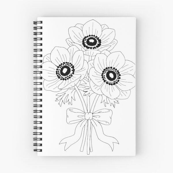 Item preview, Minimalist Anemone Line Art - Fine Line Botanical Tattoo Flower designed and sold by RareBotanical .