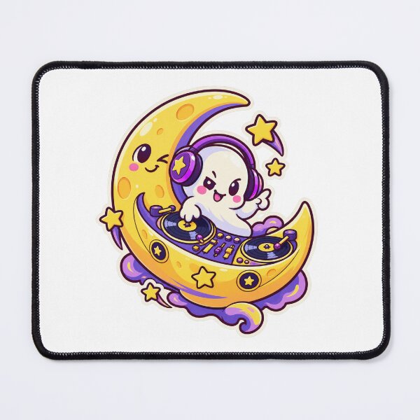 Item preview, Ghost DJ Crescent Moon designed and sold by StickyJoyStudio.