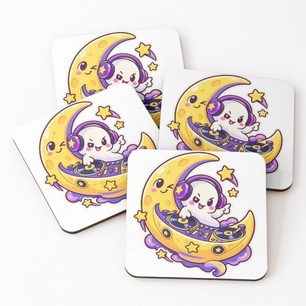 Item preview, Ghost DJ Crescent Moon designed and sold by StickyJoyStudio.