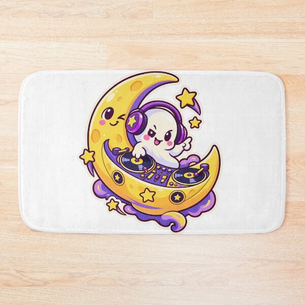Item preview, Ghost DJ Crescent Moon designed and sold by StickyJoyStudio.