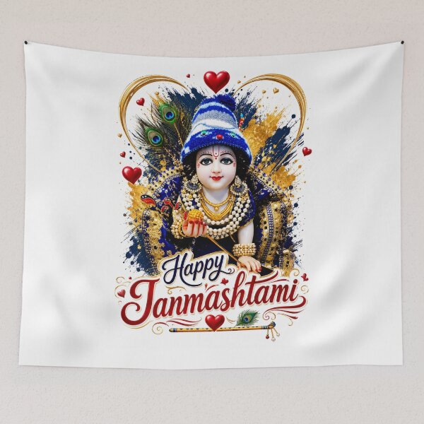 Item preview, Happy Janmashtami Celebrate the birth of Lord Krishna ll t shirts & magnet, poster designed and sold by everyone cloth house.