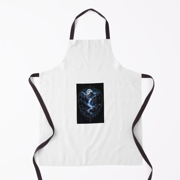 Item preview, Full Moon Mountain Waterfall Sacred Geometry Graphic Art designed and sold by Ak-art-shop.