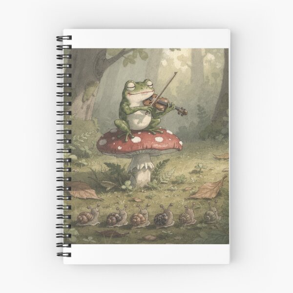 Item preview, Frog Violinist Playing to an Audience of Snails Cottagecore Art designed and sold by PictorialWhimsy.