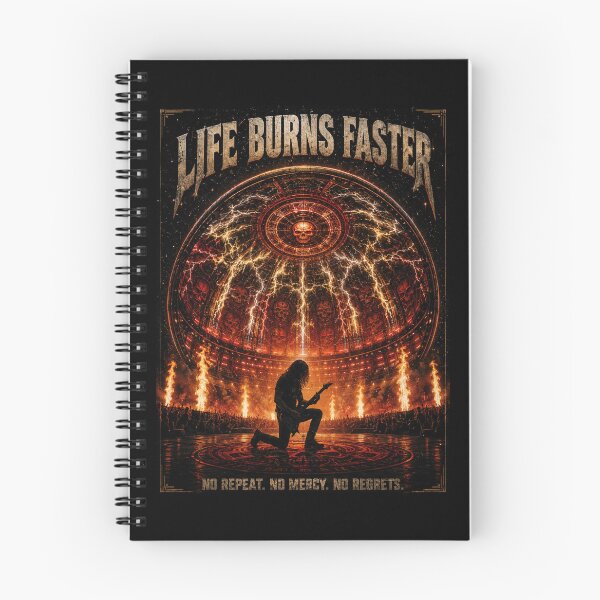 Item preview, Life Burns Faster — Heavy Metal Sphere Era Art Print | Thrash Metal Concert Fan Gift designed and sold by Fanverse Merchandise.