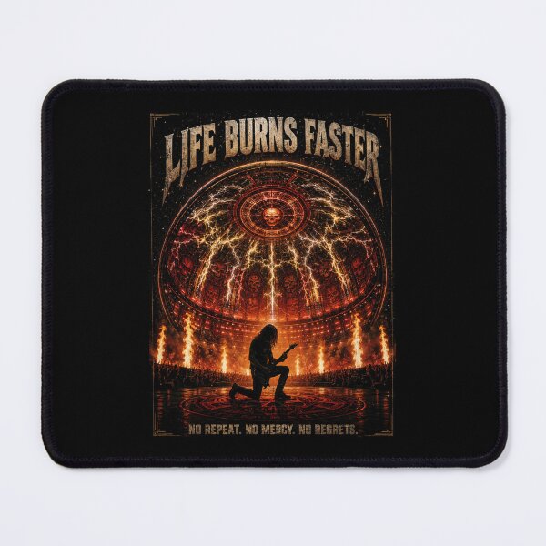 Item preview, Life Burns Faster — Heavy Metal Sphere Era Art Print | Thrash Metal Concert Fan Gift designed and sold by Fanverse Merchandise.
