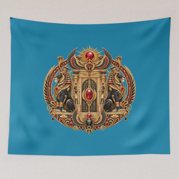 Item preview, Twin Lion Gate Crest – Sacred Ruby Temple Guardians designed and sold by sunbowjp stadio.