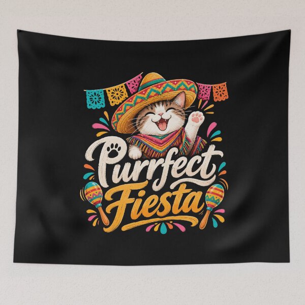 Artikelvorschau, Perfekte Fiesta – Lustiges mexikanisches Fiesta-Design mit Katze entworfen und verkauft von RJACreative.