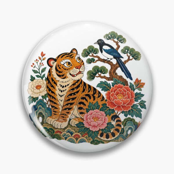 Item preview, Korean Minhwa Inspired Tiger and Magpie Art designed and sold by Myra365Art.