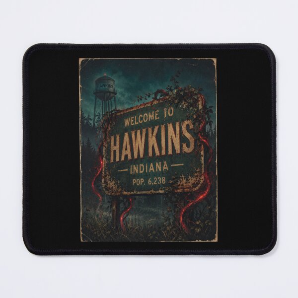 Item preview, Hawkins Indiana Welcome Sign Art Print | 1980s Supernatural Nostalgia Horror Fan Gift designed and sold by Fanverse Merchandise.