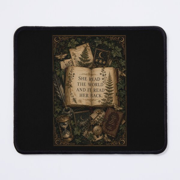 Item preview, Dark Academia Literary Art Print | Read the World Book Lover Gift | Gothic Botanical Quote Wall Art designed and sold by Fanverse Merchandise.
