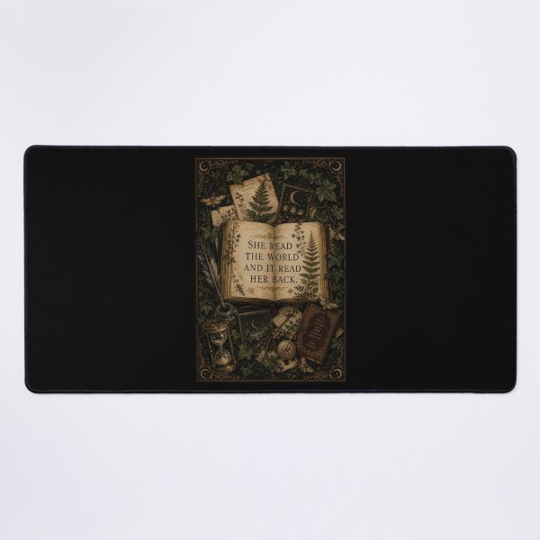 Item preview, Dark Academia Literary Art Print | Read the World Book Lover Gift | Gothic Botanical Quote Wall Art designed and sold by Fanverse Merchandise.