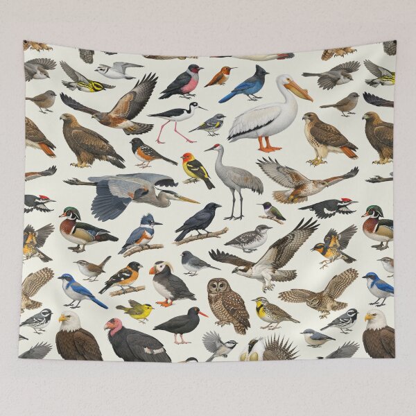 Item preview, Native Birds of Oregon Retro Identification Chart designed and sold by kakarikihill.