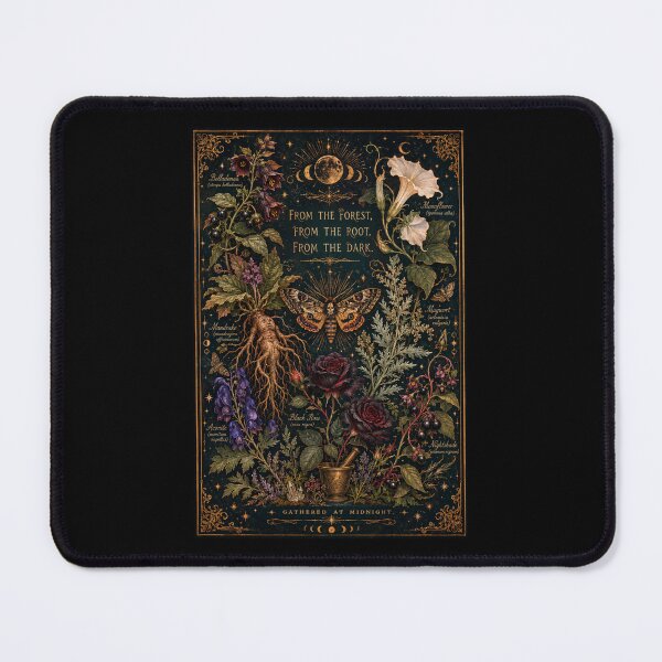 Item preview, Witch Botanical Dark Floral Art Print | Gothic Herbalism Wall Decor | Forest Witch Halloween Gift designed and sold by Fanverse Merchandise.