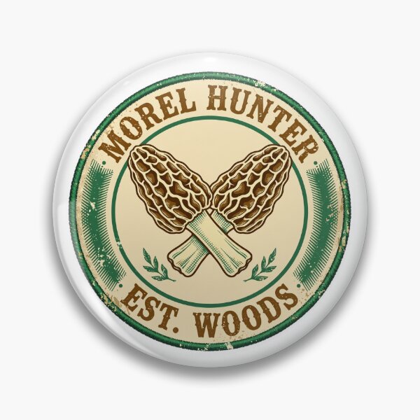 Item preview, Morel Hunter Vintage Badge - Wild Mushroom Foraging Club designed and sold by Clear Vibe.