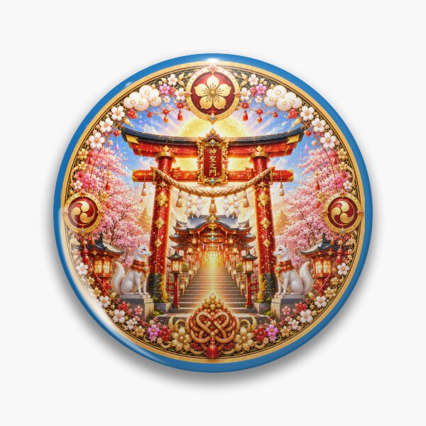 Item preview, Sacred Gate Crest: Divine Sakura Shrine Emblem designed and sold by sunbowjp stadio.