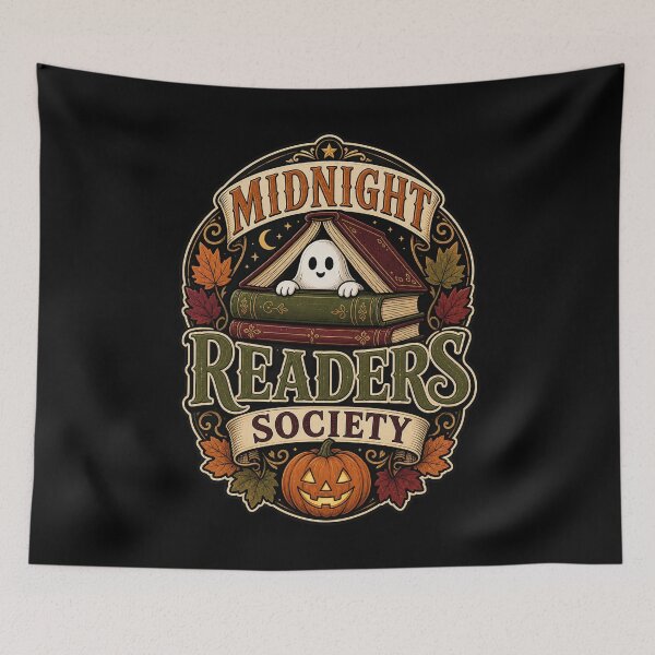 Item preview, Midnight Readers Society - Cute Ghost Book Lover designed and sold by Graphic Vibe Designs.