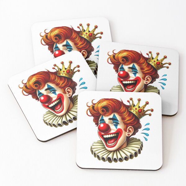 Item preview, A clown with a crown and ruff laughs from the heart. designed and sold by Segasprojects.
