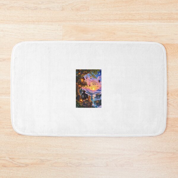 Item preview, Magical Treehouse Mountain Sunset with Boy and Dog Landscape Art designed and sold by Ak-art-shop.