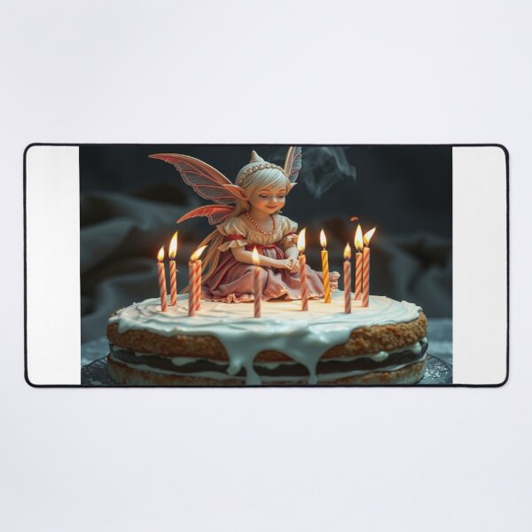 Item preview, An elf child, Elfin, sits on the birthday cake with candles. designed and sold by Segasprojects.