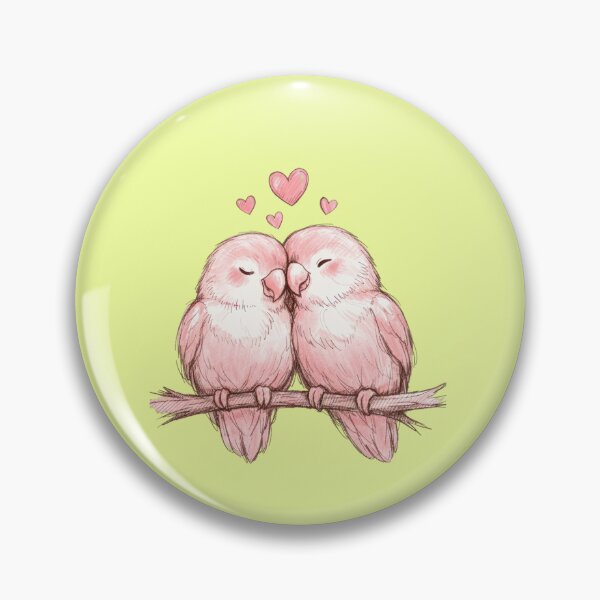Item preview, Sweet inseparable birds in love, hearts, romance designed and sold by Mauswohn.