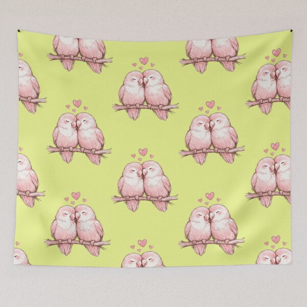 Item preview, Sweet inseparable birds in love, hearts, romance designed and sold by Mauswohn.