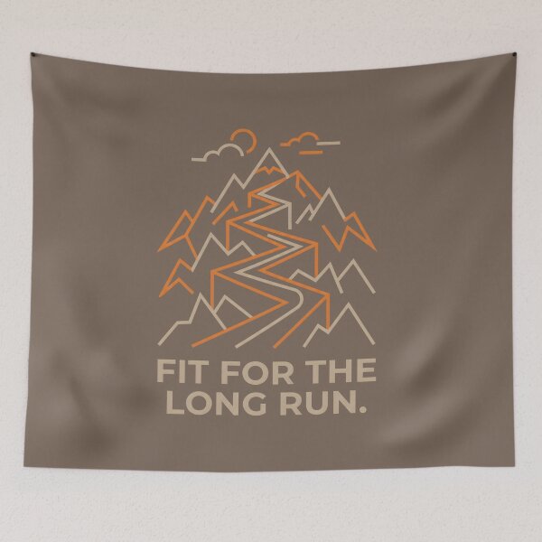 Item preview, Fit For The Long Run - Mountain Trail Runner Line Art designed and sold by SplashTastic.
