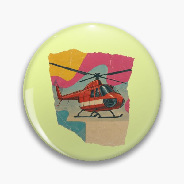 Item preview, Red helicopter retro vintage paper collage designed and sold by Mauswohn.