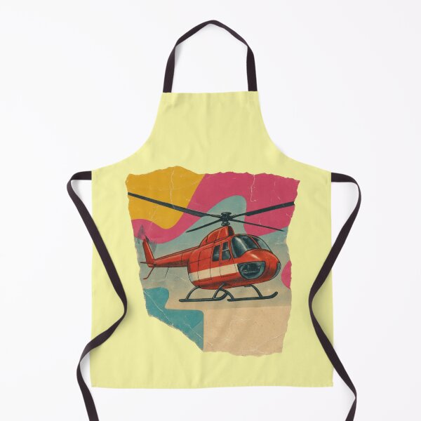 Item preview, Red helicopter retro vintage paper collage designed and sold by Mauswohn.