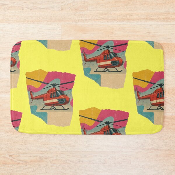 Item preview, Red helicopter retro vintage paper collage designed and sold by Mauswohn.