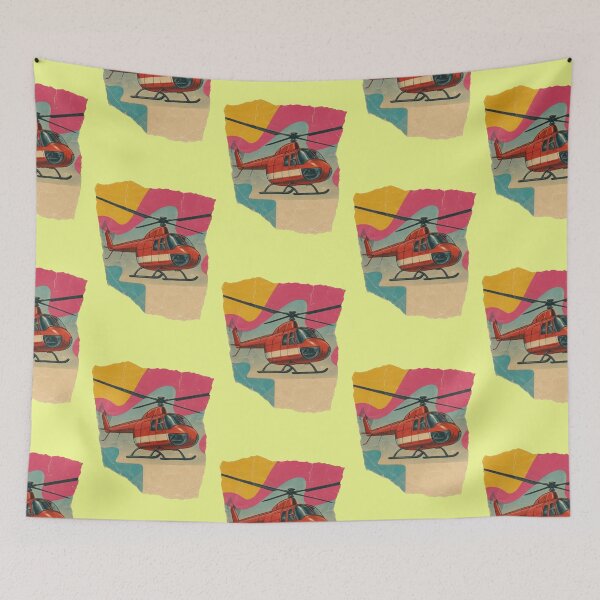 Artikelvorschau, Roter Hubschrauber Retro Helikopter Vintage Papier Collage entworfen und verkauft von Mauswohn.