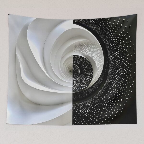 Item preview, Intricate Black and White Spiral designed and sold by Vicky Brago-Mitchell®.