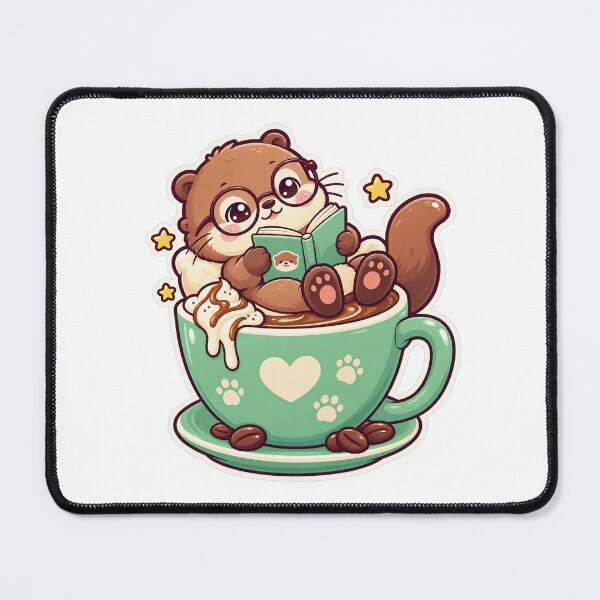 Item preview, Otter Reading Coffee designed and sold by StickyJoyStudio.