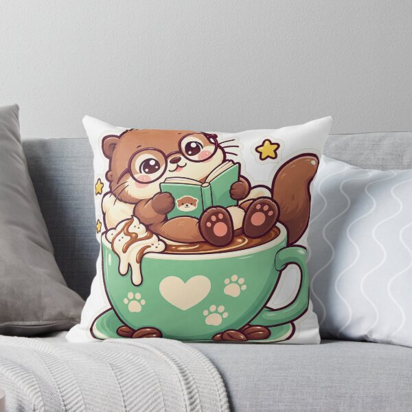 Item preview, Otter Reading Coffee designed and sold by StickyJoyStudio.