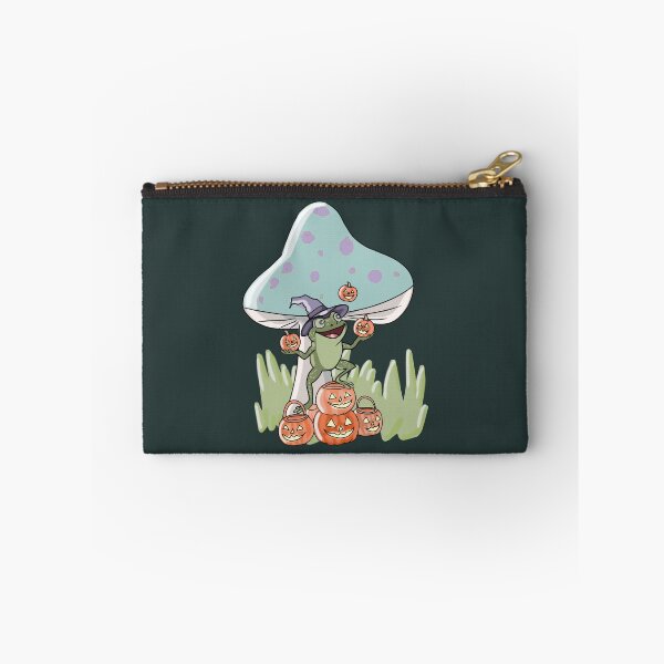 Item preview, Halloween Frog with Mushroom & Pumpkin | Cottagecore Witch  designed and sold by LeshanArt.